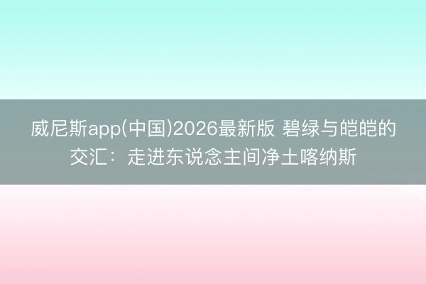 威尼斯app(中国)2026最新版 碧绿与皑皑的交汇:走进东说念主间净土喀纳斯