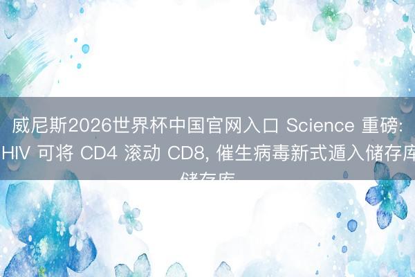 威尼斯2026世界杯中国官网入口 Science 重磅: HIV 可将 CD4 滚动 CD8， 催生病毒新式遁入储存库
