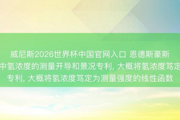 威尼斯2026世界杯中国官网入口 恩德斯豪斯光学央求用于测量气体中氢浓度的测量开导和景况专利, 大概将氢浓度笃定为测量强度的线性函数