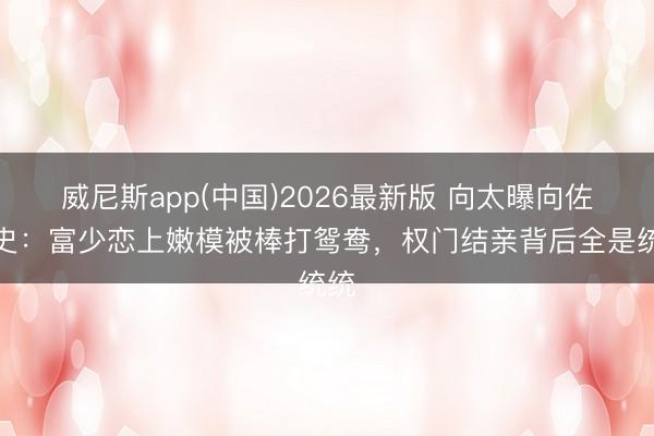 威尼斯app(中国)2026最新版 向太曝向佐情史：富少恋上嫩模被棒打鸳鸯，权门结亲背后全是统统